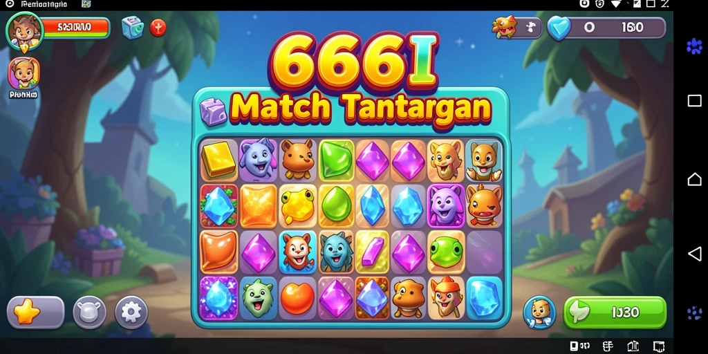 Screenshot utama 666I menampilkan gameplay Match-3 yang menarik.