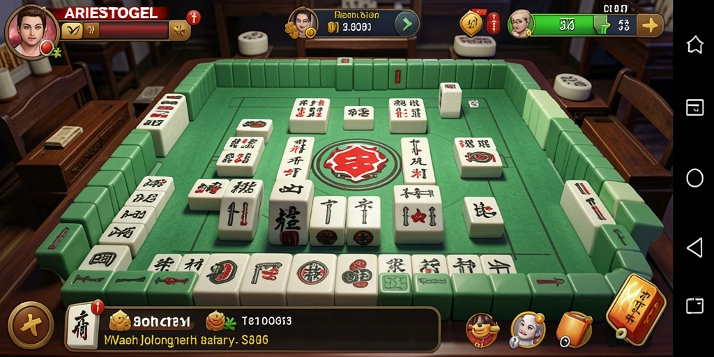 Tampilan gameplay ARIESTOGEL yang menampilkan strategi Mahjong.