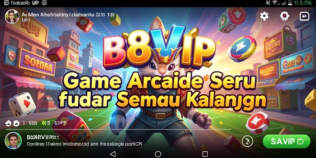 Screenshot gameplay B8VIP menampilkan aksi arcade yang seru dan menantang.