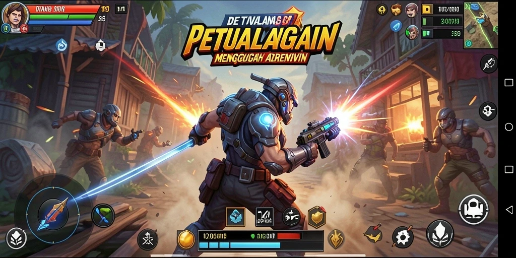 Gameplay mendebarkan dengan aksi pertarungan yang seru.