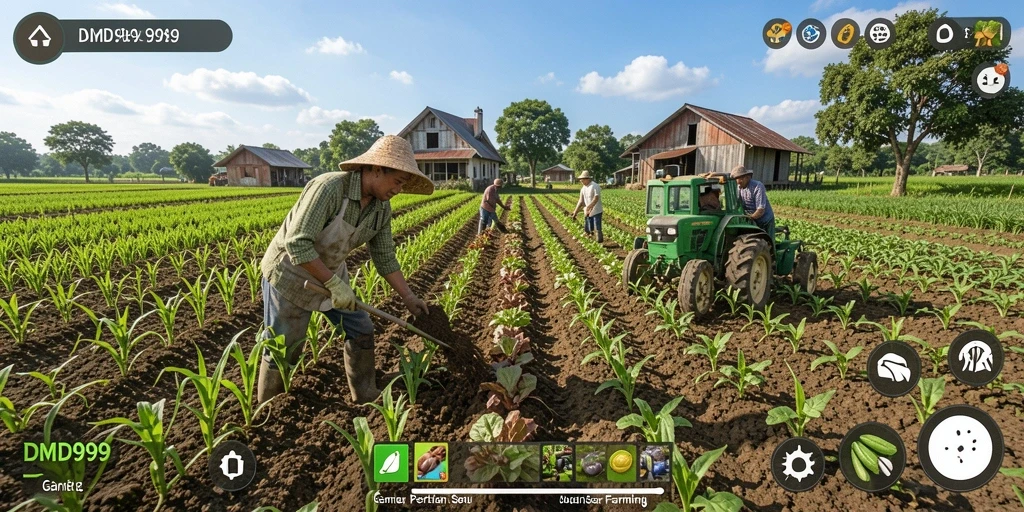 Gameplay menarik di ladang DMD999 dengan aktivitas bertani yang menyenangkan.