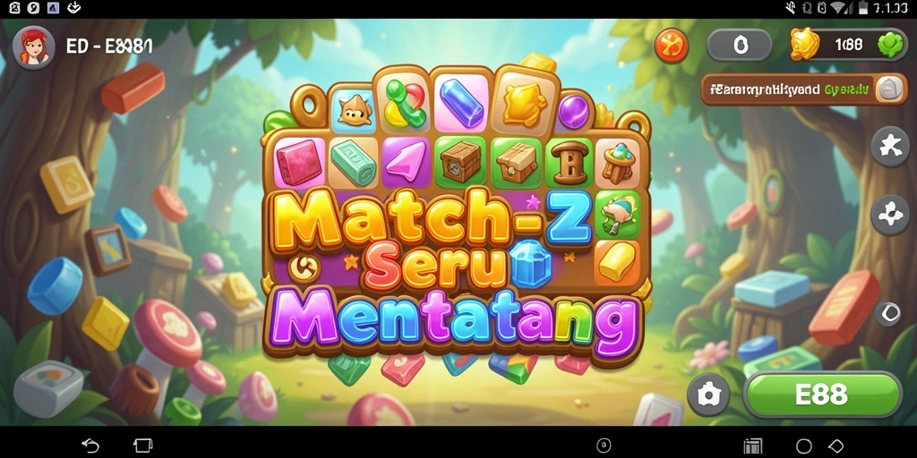 Tampilan gameplay E88 yang seru dan penuh warna di dunia Match-3.