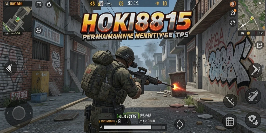 Screenshot gameplay HOKI8815 menampilkan aksi mendebarkan dalam mode TPS.