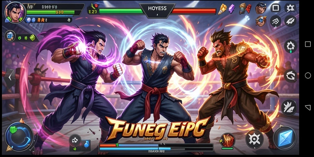 Screenshot gameplay HOYE55 dengan aksi Fighting yang mendebarkan.