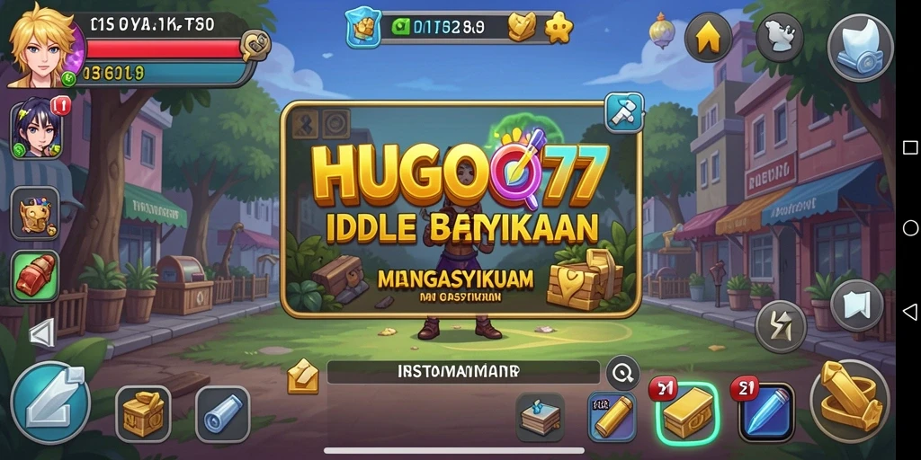 Tampilan gameplay HUGO77 yang menarik dan interaktif dalam genre Idle.