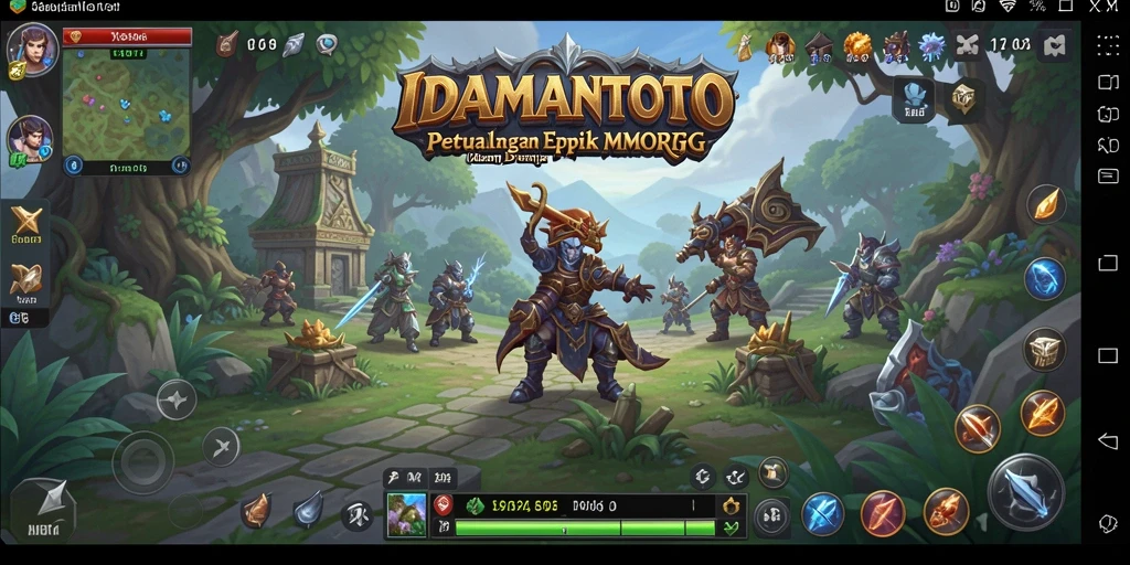 Tangkapan layar gameplay <strong>IDAMANTOTO</strong> menampilkan pertempuran epik dalam dunia fantasi.
