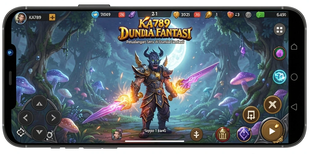 Tangkapan layar gameplay KA789 menampilkan eksplorasi dunia petualangan yang luas.