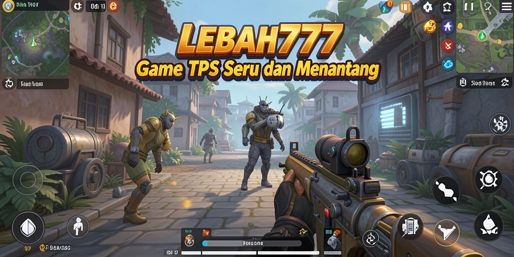 Tampilan gameplay menarik dari LEBAH777 saat aksi tembak-menembak.