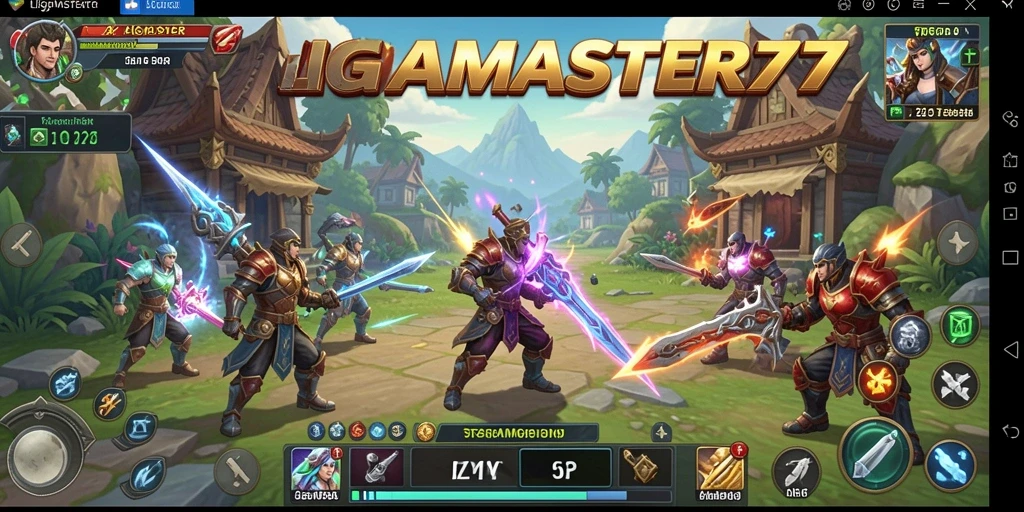 Tampilan gameplay seru dari LIGAMASTER77 di dalam pertempuran strategi.
