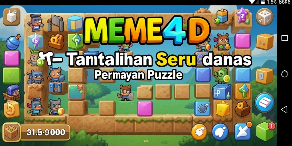 Screenshot utama menampilkan gameplay seru dari MEME4D.