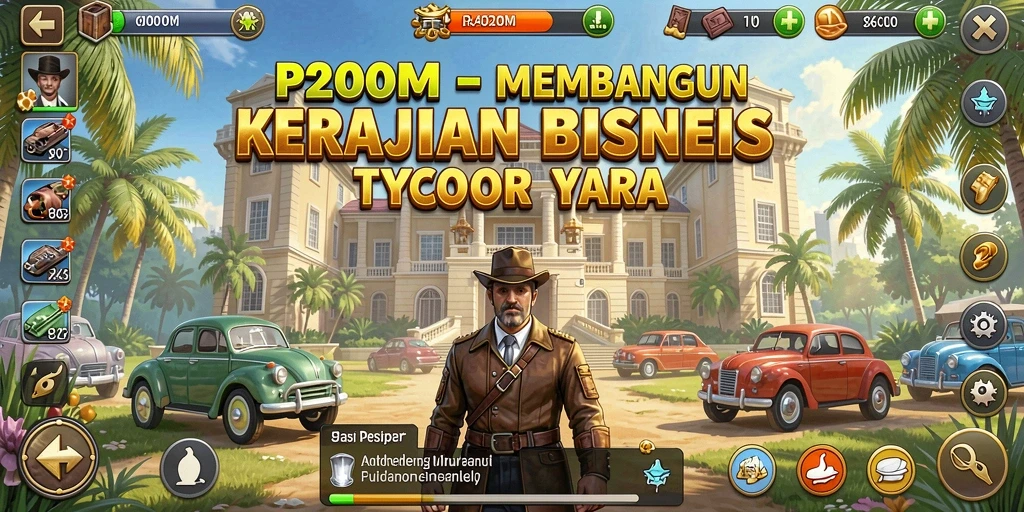 Tangkapan layar menunjukkan gameplay seru dan strategi bisnis dalam P200M.