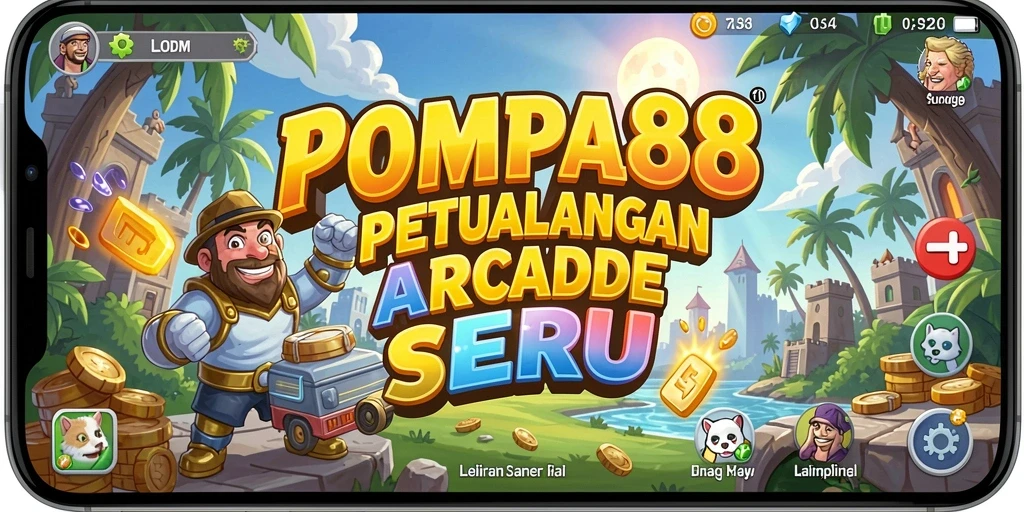 Tampilan gameplay POMPA88 yang penuh warna dan seru.