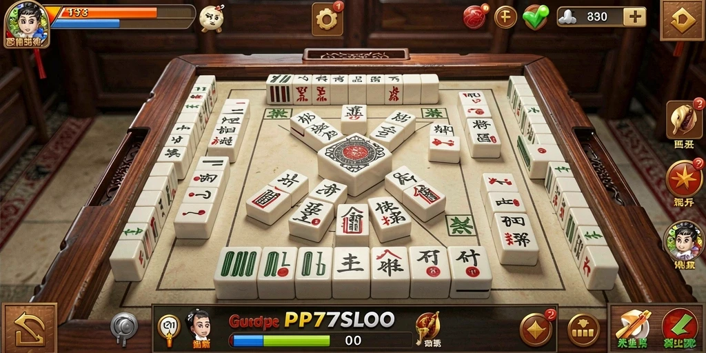 Tampilan gameplay PP7SLOT yang menarik dengan suasana Mahjong yang seru.