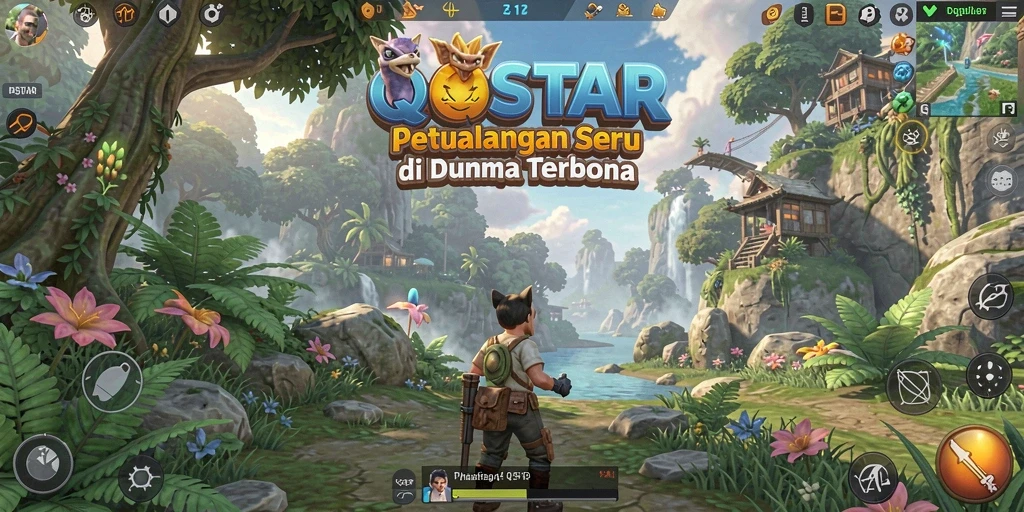 Tangkapan layar menampilkan petualangan seru dalam dunia terbuka QQSTAR.