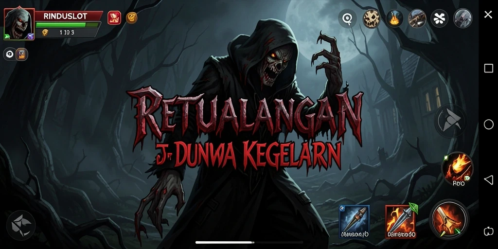 Tampilan menegangkan gameplay RINDUSLOT saat menjelajahi kegelapan.