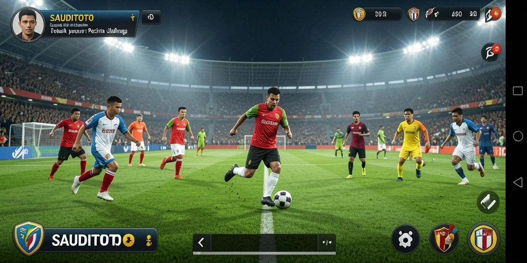 Gambar menarik dari gameplay sepak bola di SAUDITOTO.