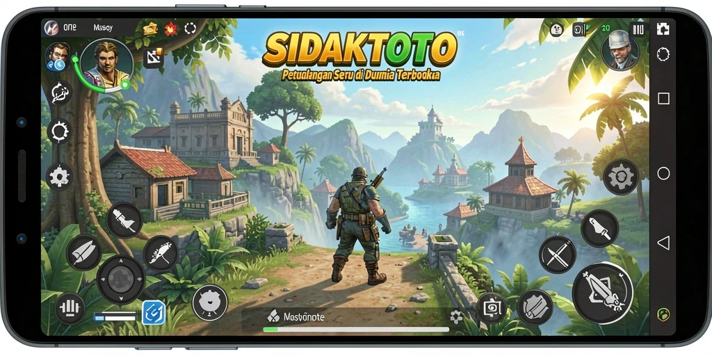 Tangkapan layar gameplay SIDAKTOTO menampilkan dunia Open World yang luas dan indah.