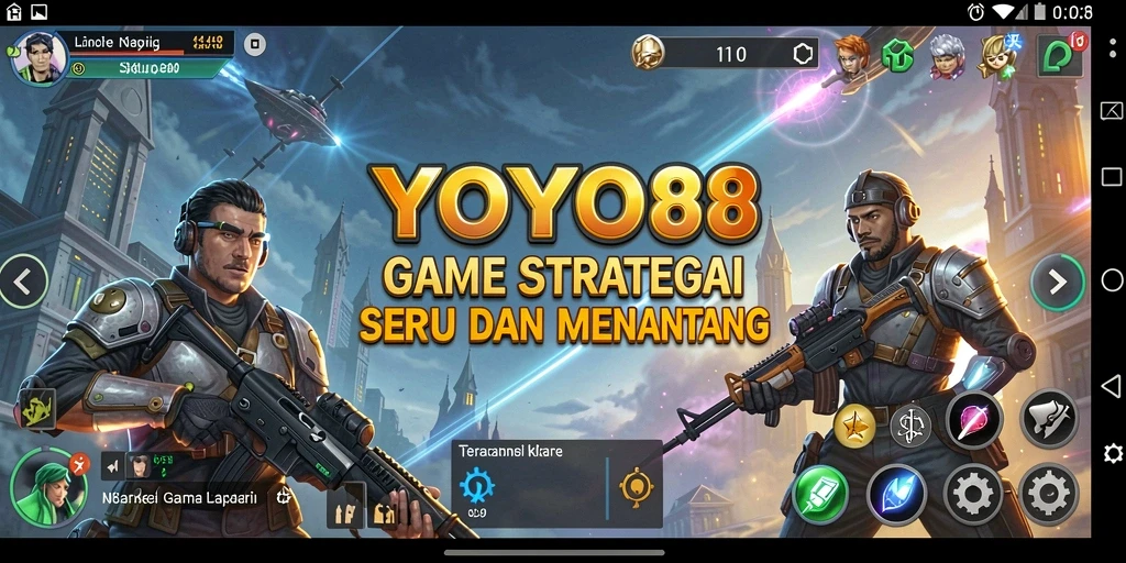 Tangkapan layar menunjukkan aksi pertempuran strategis dalam YOYO88.